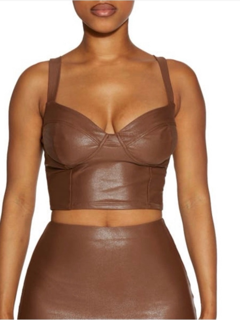 naked wardrobe Brown Faux Leather XS